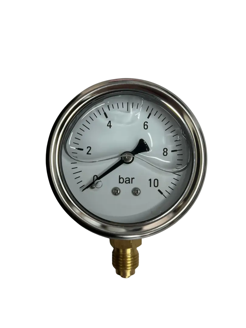 Manómetro 10bar 2.5" Inox/latón Rosca 1/4" c/Glicerina 